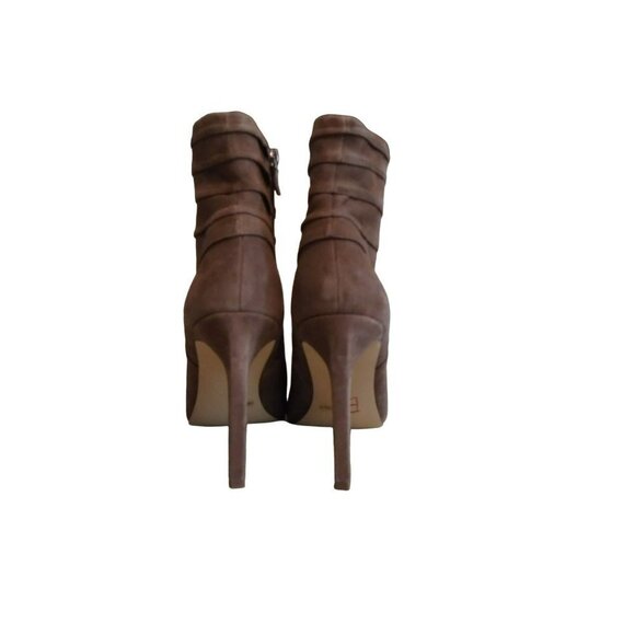 BCBGeneration ~ Cerisa Stilleto Heel Open Toe Suede Ankle Bootie Leather Upper ~ - Picture 3 of 8